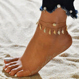 Adjustable Silver Anklet for Women Beach Foot Jewellery