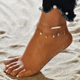 Adjustable Silver Anklet for Women Beach Foot Jewellery