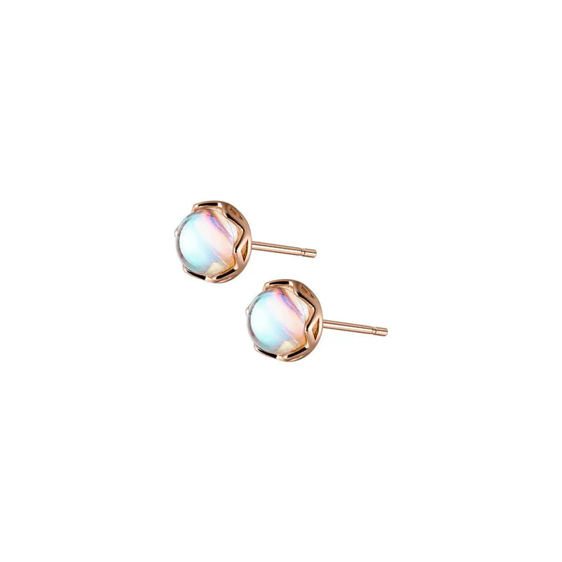 925 Sterling Silver Stud Earrings Beads Earings Jewelry Chalcedony