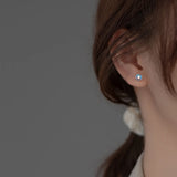 925 Sterling Silver Stud Earrings Beads Earings Jewelry Chalcedony