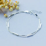 925 Sterling Silver Double Layer Personality Bracelet Women