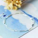 925 Sterling Silver Double Layer Personality Bracelet Women
