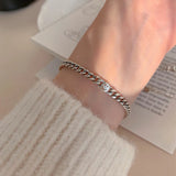 Vintage Thai Silver Smile Face Bracelet Engraved Letter Jewelry