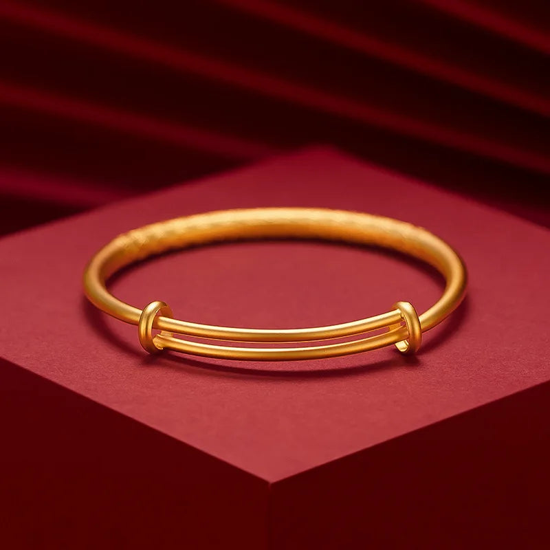 Vintage 18K Cuff Bracelet for Men and Women, Gothic Blessing Wedding Jewelry
