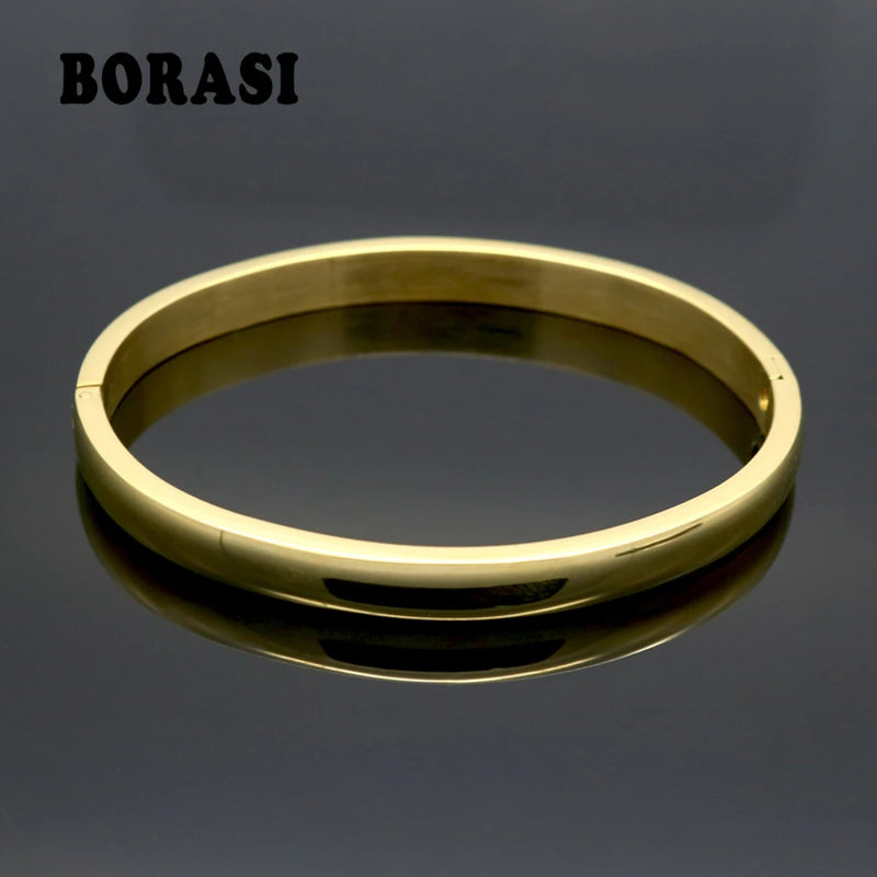 Rose Lover Bangle Stainless Steel Bracelet for Men Women
