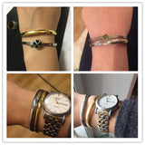 Rose Lover Bangle Stainless Steel Bracelet for Men Women