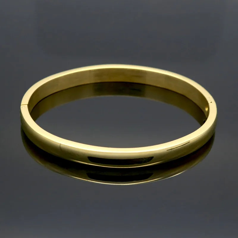 Stainless Steel Rose Colour Lover Men Bangle Plain Love Women Bracelets