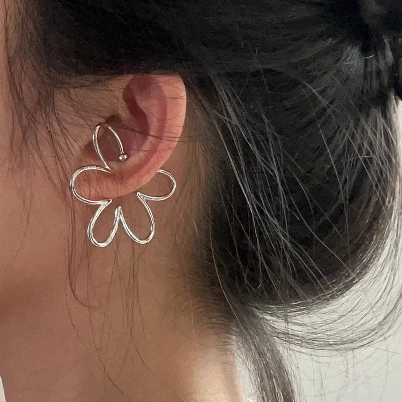 Flower Ear Clip No Piercing Cartilage Clip Earrings