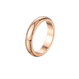 Smooth Plating Rose Couples Ring Stainless Steel Wedding Engagement Jewelry