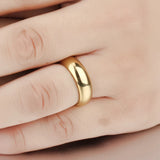 Smooth Plating Rose Couples Ring Stainless Steel Wedding Engagement Jewelry