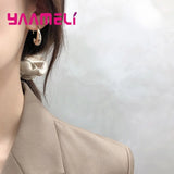 Silver 925 Geometric Shaped Earrings OL Style Pendientes