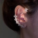 Sparkling Leaf Ear Cuff Clip Earrings for Women Fine Party Jewelry