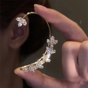 Sparkling Leaf Ear Cuff Clip Earrings for Women Fine Party Jewelry