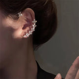 Sparkling Leaf Ear Cuff Clip Earrings for Women Fine Party Jewelry