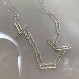 Silver Plated Choker Necklace Geometric Clavicle Chain for Women
