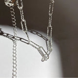 Silver Plated Choker Necklace Geometric Clavicle Chain for Women