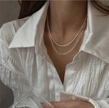 Silver Plated Choker Necklace Geometric Clavicle Chain for Women