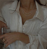 Silver Plated Choker Necklace Geometric Clavicle Chain for Women