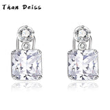 Square Zircon Earrings Women S925 Silver