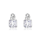 Square Zircon Earrings Women S925 Silver