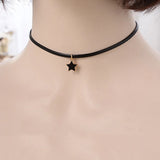 Square Star Heart Round Bead Choker Women Punk Neck Jewelry Gothic Leather