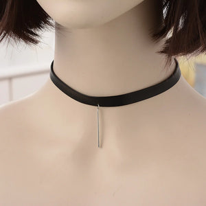 Square Star Heart Round Bead Choker Women Punk Neck Jewelry Gothic Leather