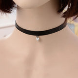 Square Star Heart Round Bead Choker Women Punk Neck Jewelry Gothic Leather