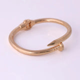 Stainless Steel Nail Cuff Bracelet - Elegant Screw Bangle for Women