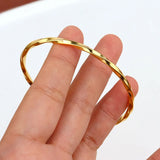 Stainless Steel Twist Opening Cuff Bracelet Tarnish Screw Bangle