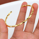 Stainless Steel Twist Opening Cuff Bracelet Tarnish Screw Bangle