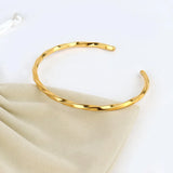 Stainless Steel Twist Opening Cuff Bracelet Tarnish Screw Bangle