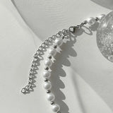Steel Carabiner Pearl Necklace Men's Hip Hop Style