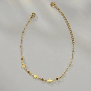 Women's Stainless Steel Star Beaded Chain Bracelet
