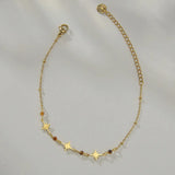 Women's Stainless Steel Star Beaded Chain Bracelet