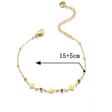 Women's Stainless Steel Star Beaded Chain Bracelet