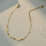 Women's Stainless Steel Star Beaded Chain Bracelet