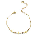 Women's Stainless Steel Star Beaded Chain Bracelet