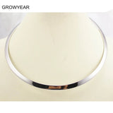 Stainless Steel Cuff Torques Necklace Women Collars Silver Dress Up Jewelry