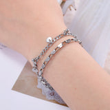 Stainless Steel Double Chain Bracelets Women's Classic Style Jewelry