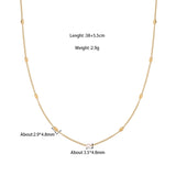 Stainless Steel Pearl Oval Beaded Choker Necklace 18k Plated