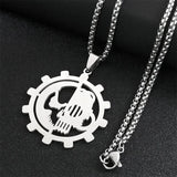 Stainless Steel Greek Letter PSI Symbol Silver Necklace Pendant Jewelry