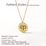 Stainless Steel Necklace Round Coin Pendant Chokers