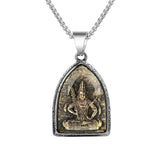 Stainless Steel Buddhism Pendant Necklace for Women