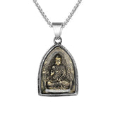 Stainless Steel Buddhism Pendant Necklace for Women