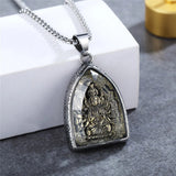 Stainless Steel Buddhism Pendant Necklace for Women