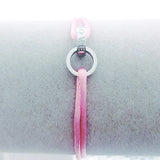 Stainless Steel Unisex Bracelet with Red Pink Rope - Classic Jewelry Gift