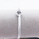 Stainless Steel Unisex Bracelet with Red Pink Rope - Classic Jewelry Gift