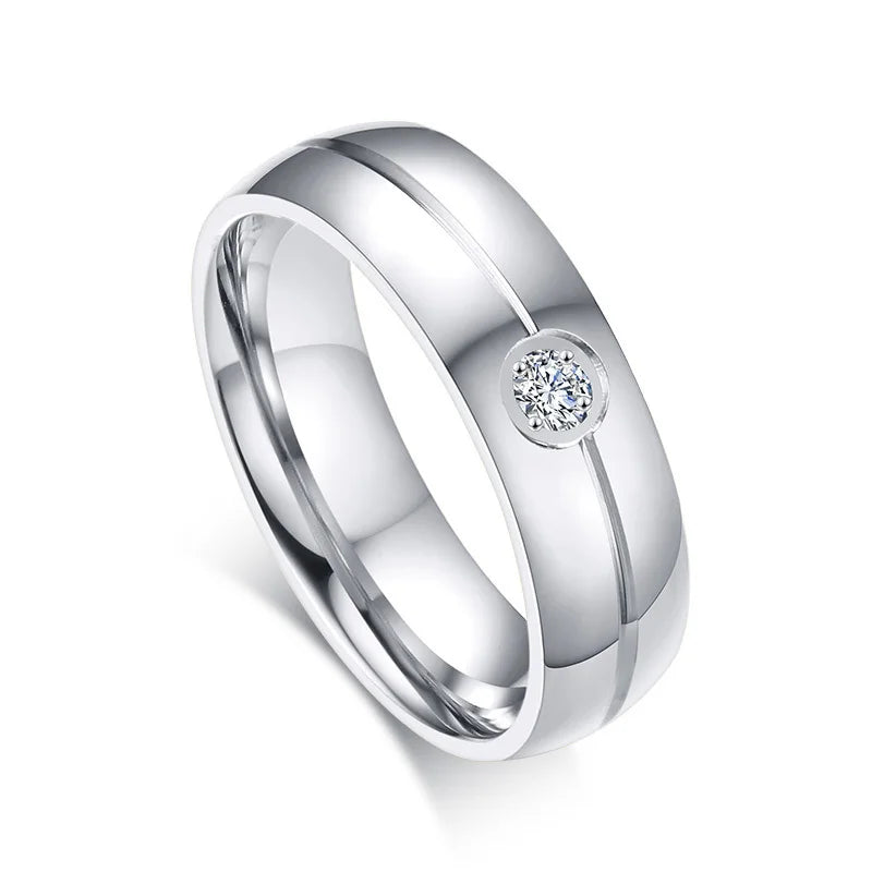 Stainless Steel Wedding Bands Ring Never Fade Silver Classic Engagement Alliance