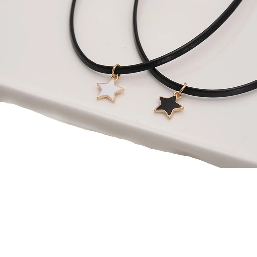 Vintage Punk Star Choker Short Leather Necklace Gothic Collar Party Jewelry