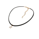 Vintage Punk Star Choker Short Leather Necklace Gothic Collar Party Jewelry
